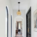 Glass Pendant Light Vintage Industrial Ceiling with Clear