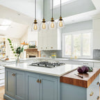 Glass Pendant Light Vintage Industrial Ceiling with Clear