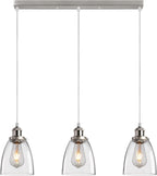 Glass Pendant Light Vintage Industrial with Clear Lampshade