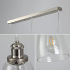 Glass Pendant Light Vintage Industrial with Clear Lampshade