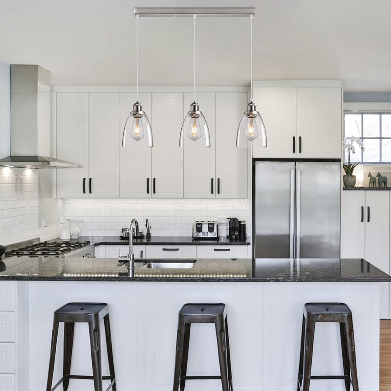 Glass Pendant Light Vintage Industrial with Clear Lampshade