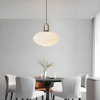 Glass Pendant Light with Ribbed Lamp Shade