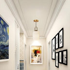 Glass Pendant Light with Ribbed Lamp Shade