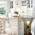 Glass Pendant Light with Ribbed Lamp Shade