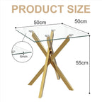 Glass Side Table Square Coffee Modern Living Room (Set of 2)