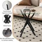 Glass Side Table Square Coffee Modern Living Room (Set of 2)