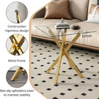 Glass Side Table Square Coffee Modern Living Room (Set of 2)