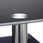 Glass TV Stand 3 Tempered Shelves Rubber Feet