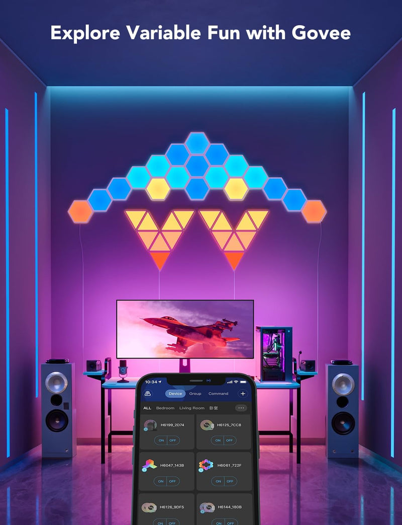 Glide Hexa Panels Smart Hexagon LED Wall Lights