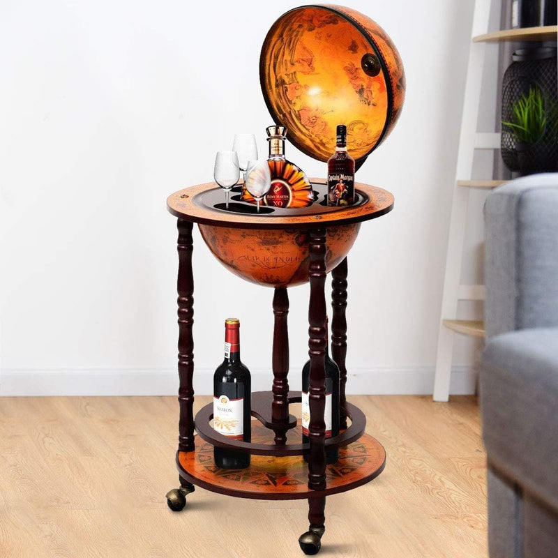 Globe Bar Made of Eucalyptus World Trolley