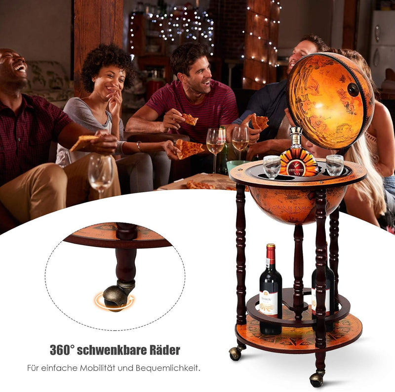 Globe Bar Made of Eucalyptus World Trolley