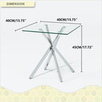 Small Glass End Table with Chrome Legs