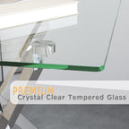 Small Glass End Table with Chrome Legs