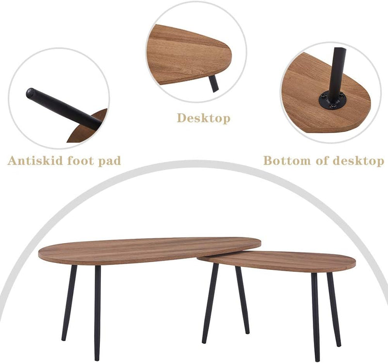 Coffee Table Set Nest of 2 Tables Modern