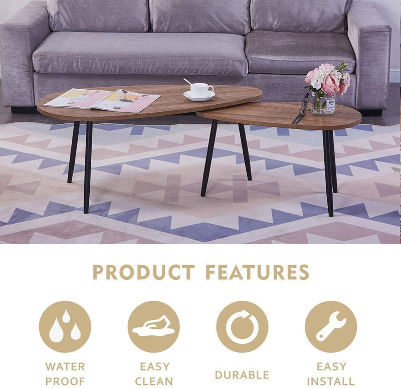 Coffee Table Set Nest of 2 Tables Modern