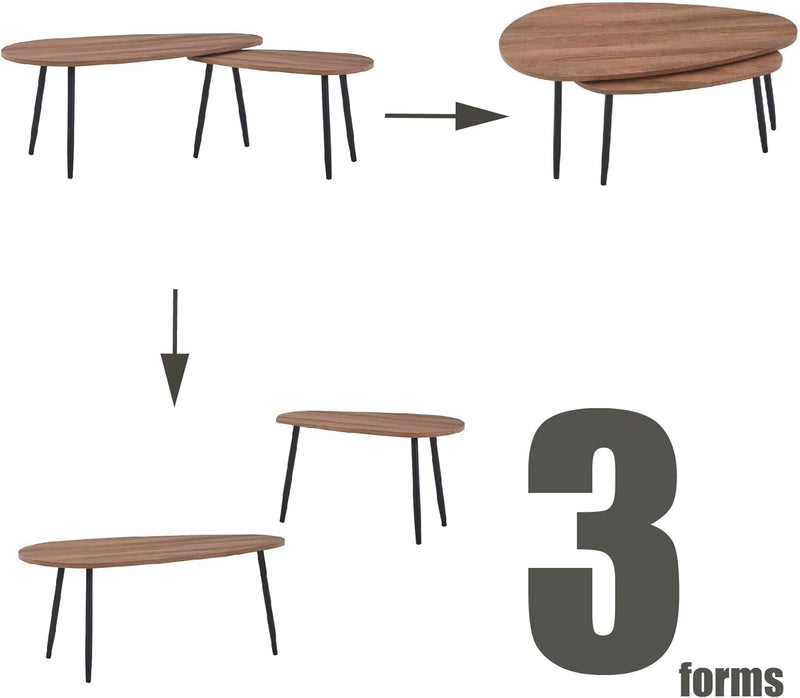 Coffee Table Set Nest of 2 Tables Modern