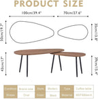Goldfan Triangle Coffee Table Set Nest of 2