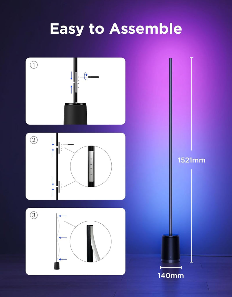 LED Floor Lamp 3 Lite Rgbicww 1400lm Smart