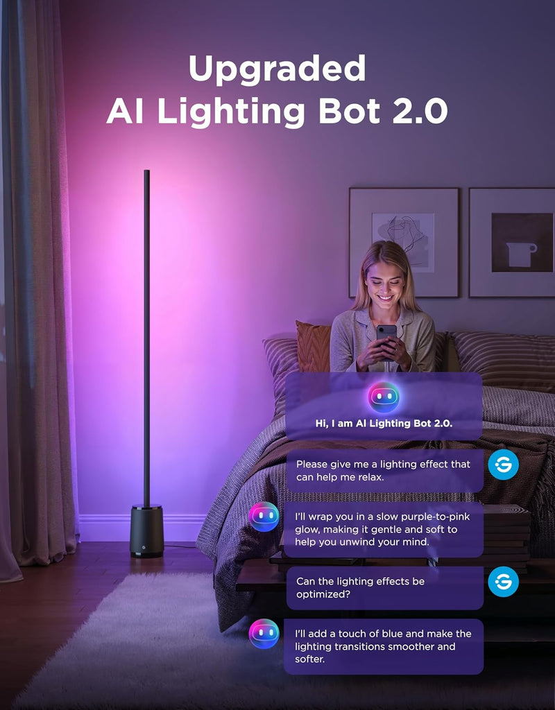 LED Floor Lamp 3 Lite Rgbicww 1400lm Smart