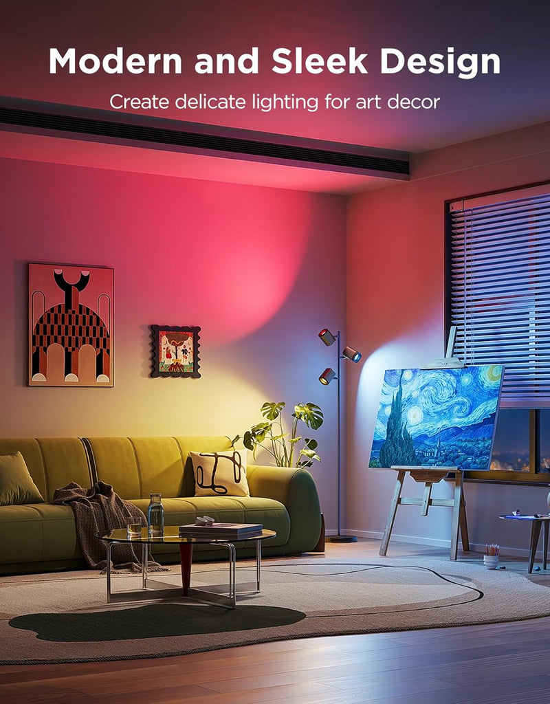 Floor Lamp Rgbww 3-Head Focus Adjustable Standing Corner