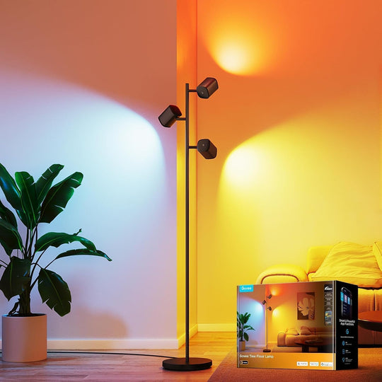 Floor Lamp Rgbww 3-Head Focus Adjustable Standing Corner