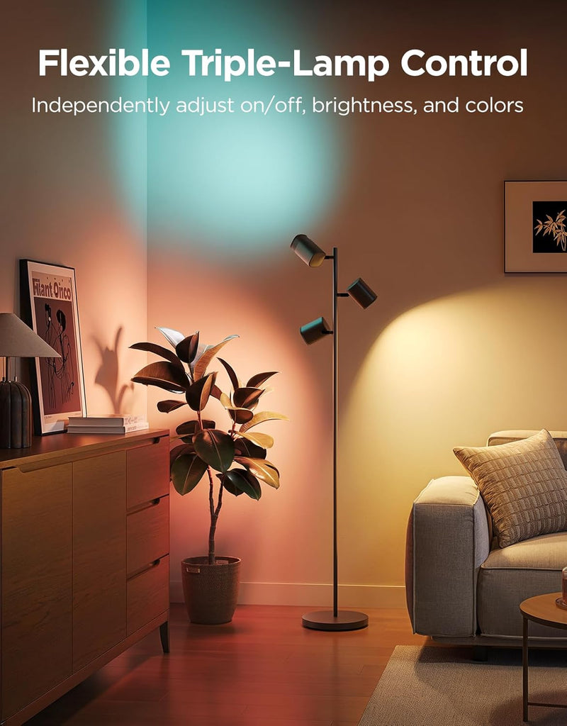 Floor Lamp Rgbww 3-Head Focus Adjustable Standing Corner