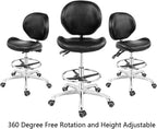 Grace Height Adjustable Rolling Swivel Stool Drafting Chair