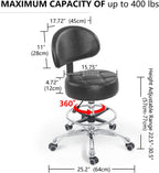 Grace Height Adjustable Rolling Swivel Stool Drafting Chair