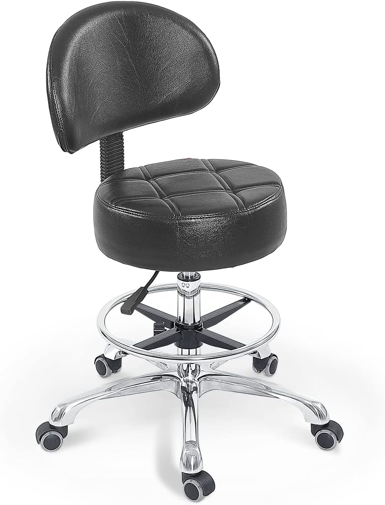 Grace Height Adjustable Rolling Swivel Stool Chair