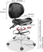 Grace Height Adjustable Rolling Swivel Stool Drafting Chair