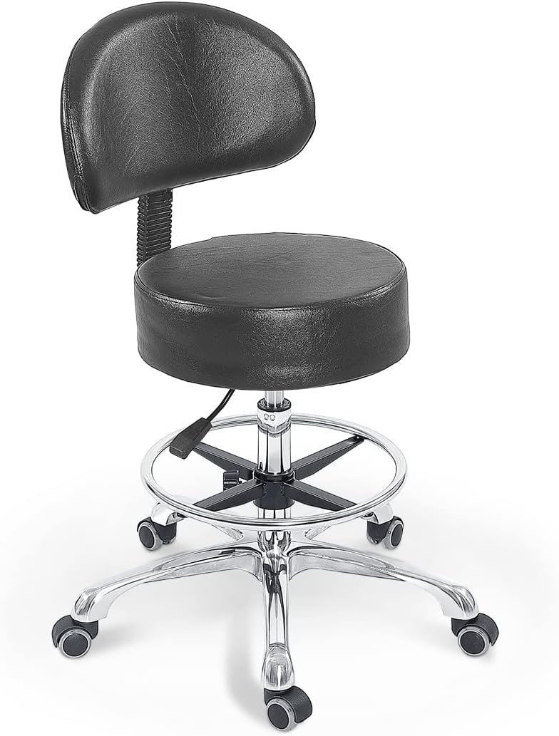 Grace Height Adjustable Rolling Swivel Stool Chair