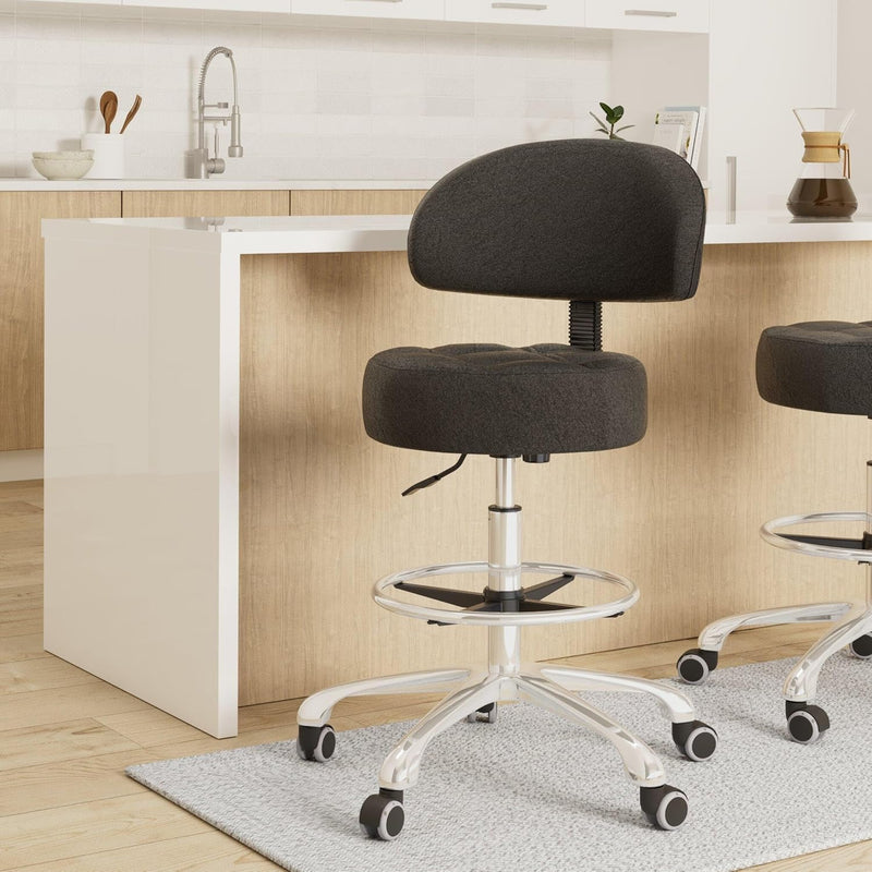 Grace Height Adjustable Rolling Swivel Stool Chair
