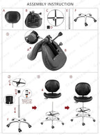 Grace Height Adjustable Rolling Swivel Stool Drafting Chair