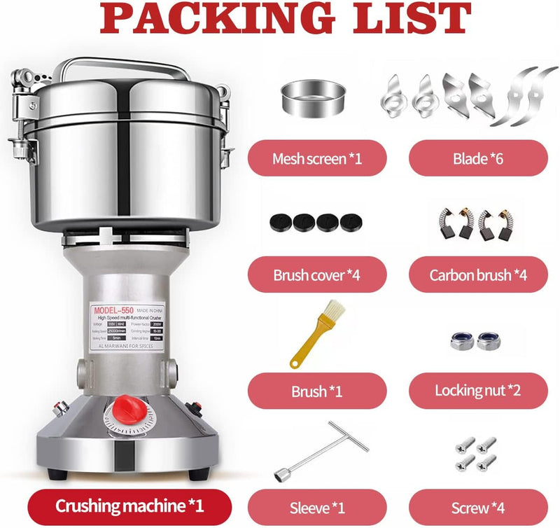 Grain Mill Grinder 550g High Speed 25000r Min