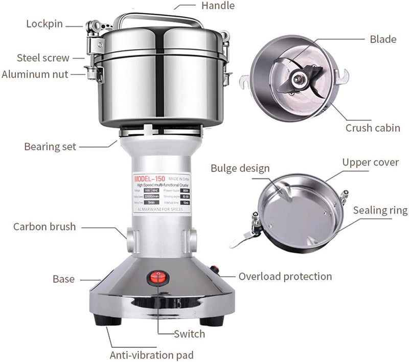 Grain Mill Grinder 550g High Speed 25000r Min