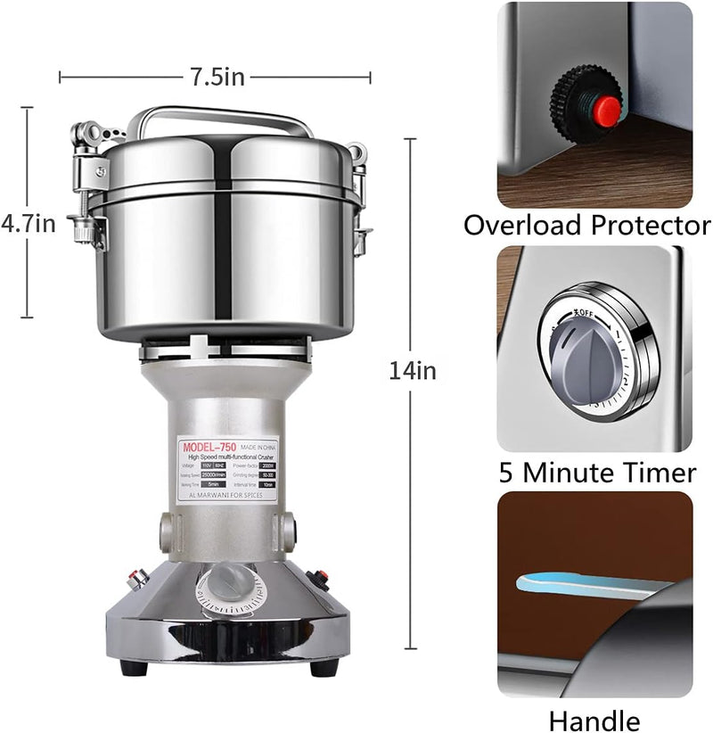 Grain Mill Grinder 550g High Speed 25000r Min