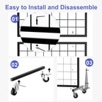 Gridwall Panel Display Stands 2'x5.5' Ft Heavy-Duty
