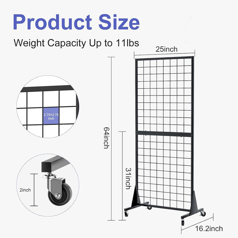 Gridwall Panel Display Stands 2'x5.5' Ft Heavy-Duty