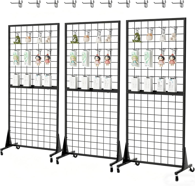 Gridwall Panel Display Stands 2'x5.5' Ft Heavy-Duty