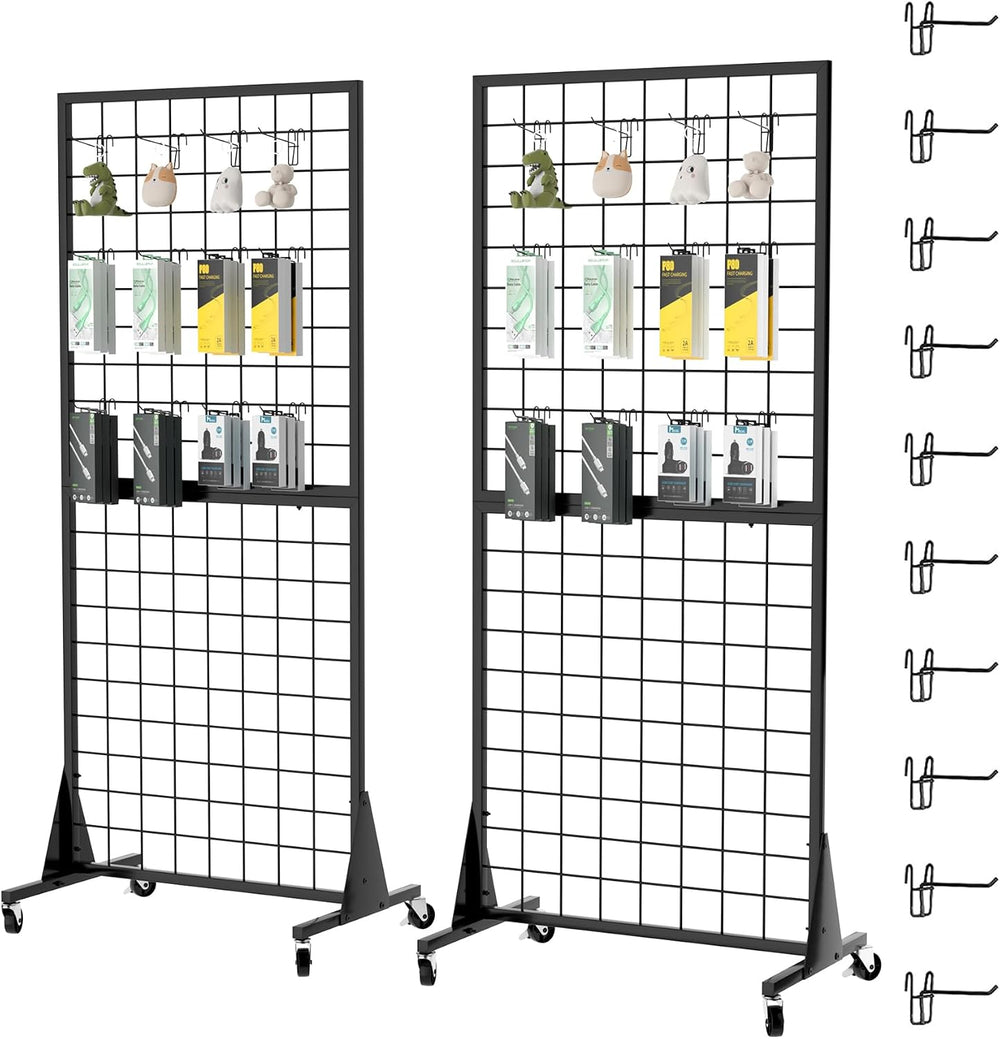 Gridwall Panel Display Stands 2'x5.5' Ft Heavy-Duty