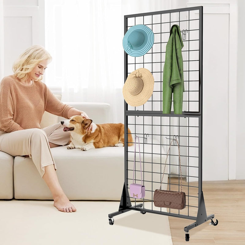 Gridwall Panel Display Stands 2'x5.5' Ft Heavy-Duty