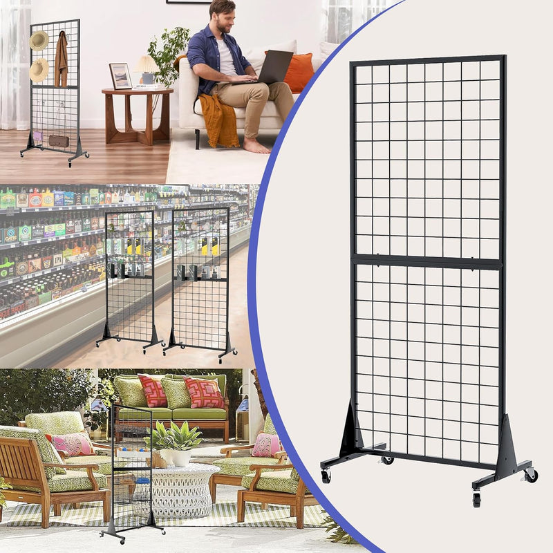 Gridwall Panel Display Stands 2'x5.5' Ft Heavy-Duty