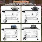 Grill Bbq Cart Cabinet with Folding Side Table