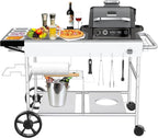 Grill Bbq Cart Cabinet with Folding Side Table