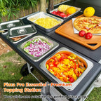 Grill Bbq Cart Cabinet with Folding Side Table