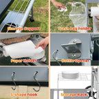 Grill Bbq Cart Cabinet with Folding Side Table