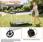 Grill Bbq Cart Cabinet with Folding Side Table