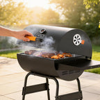 Grill Bbq Smoker with Height-Adjustable Tray Large Portable