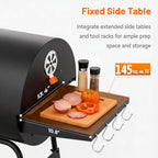 Grill Bbq Smoker with Height-Adjustable Tray Large Portable
