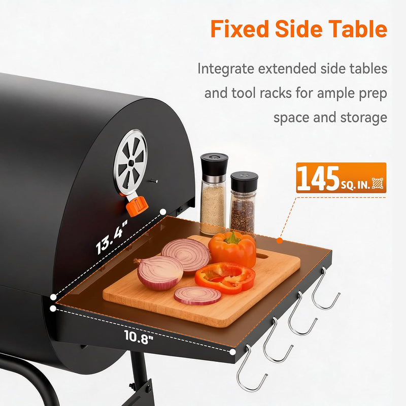 20" Bbq Grill with Height-Adjustable Tray- 351 Sq